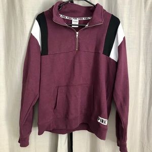 PINK quarter-zip sweatshirt
